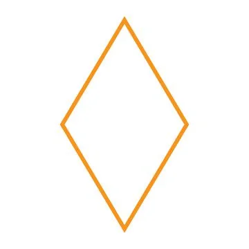 Orange vector rhombus line icon isolated on white background Stock Illustration