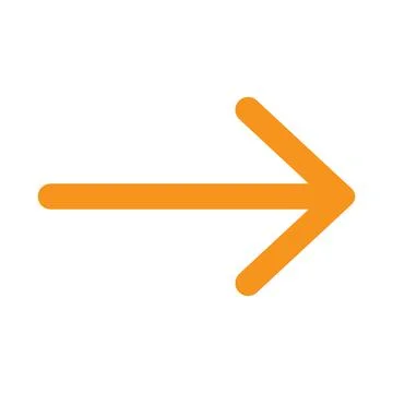 Orange vector right arrow icon isolated on white background Stock Illustration
