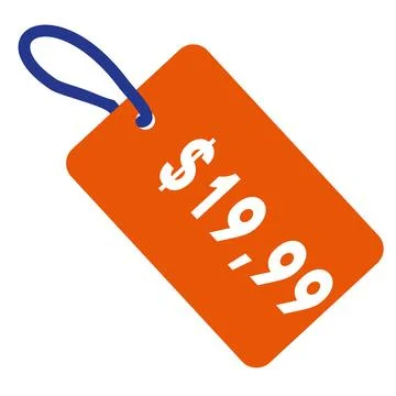 Orange Vector Sale tag. Flat or cartoon illustration isolated on white backgr Stock Illustration