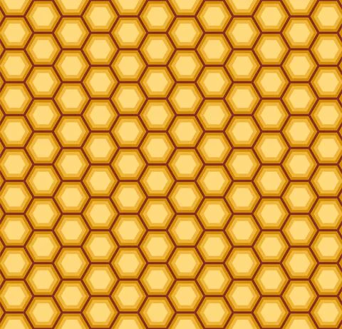Orange vector seamless honey combs pattern. Honeycomb texture Stock Illustration