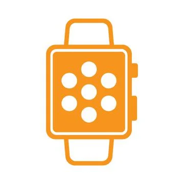 Orange vector smartwatch icon isolated on white background Stock Illustration