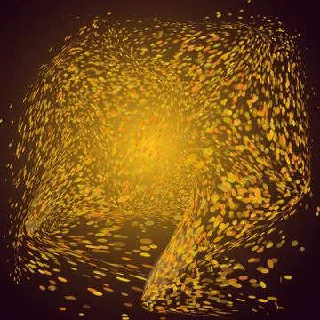 Orange vector swirl  dust on black background Stock Illustration