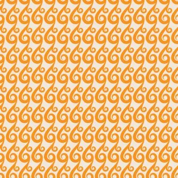 Orange vector swirls seamless pattern Stock Illustration