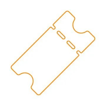 Orange vector ticket line icon isolated on white background Stock Illustration