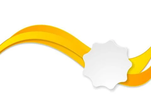 Orange vector waves and white label sticker Orange waves and white label s... Stock Photos