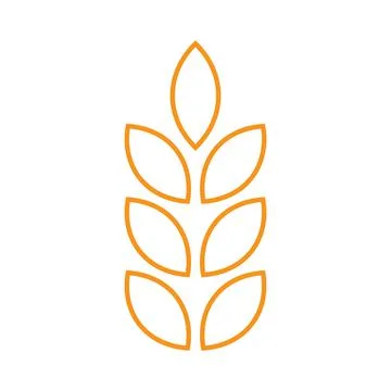 Orange vector wheat line icon isolated on white background Stock Illustration
