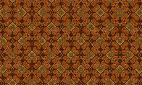 Orange vintage pattern on brown background. Vector illustration Illustrazione stock