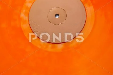 Orange vinyl record Stock Photos