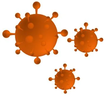 Orange virus icon sign monkeypox with shadow. Pox virus concept. Stock Illustration