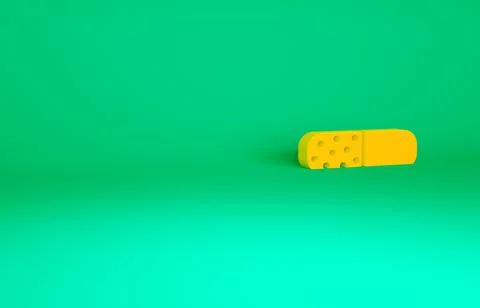 Orange Vitamin complex of pill capsule icon isolated on green background. Hea Stock Illustration