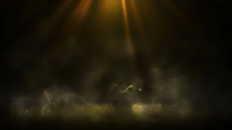 Orange Volumetric Stage Lights Through Smoke Seamless Loop Stock Footage 345566483