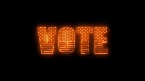Orange Vote Text Animation Video stock 124485960