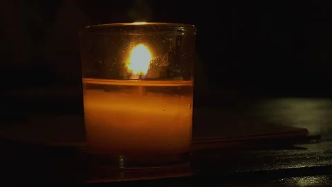 Orange Votive Candle Video stock 249965015
