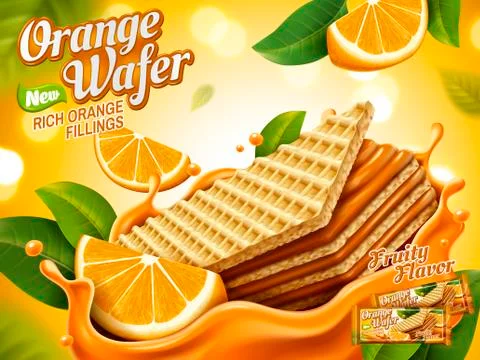 Orange wafer ads Stock Illustration