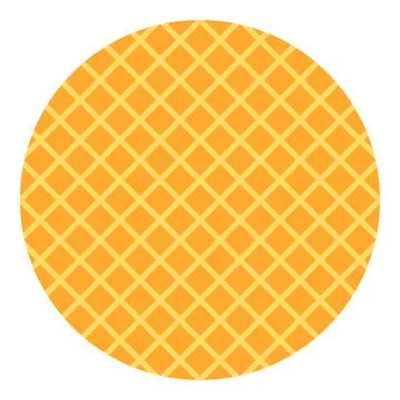 Orange waffle grid pattern round shape flat vector illustration graphic desig Stock Illustration