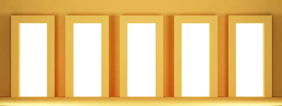 Orange wall with a row of rectangular niches Stock Illustration