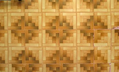 Orange wall tiles with rectangular motives Stock Photos