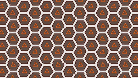Orange Warning Hexagon Grid Background Stock Footage 341709136