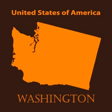 Orange Washington map - vector illustration. Stock Illustration