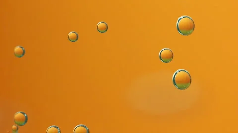 Orange water air bubbles motion background Stock Footage 883671
