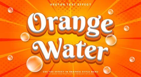 Orange Water editable text effect Template Stock Illustration