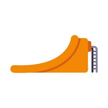Orange water park pool slide flat icon Stock Illustration