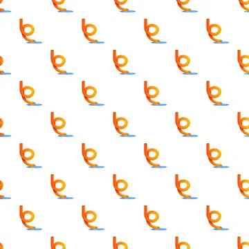 Orange water park slide seamless pattern background Stock Illustration