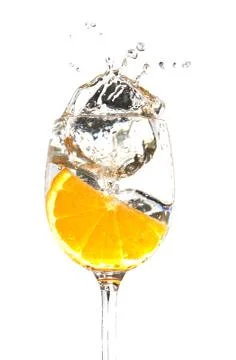 Orange in water Stock Photos