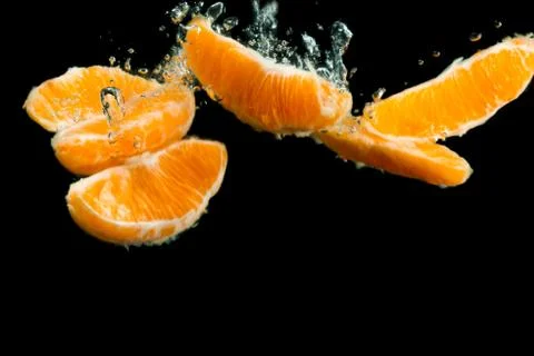 Orange in water Foto stock