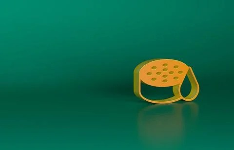 Orange Water sensor icon isolated on green background. Minimalism concept. 3D Stock Illustration