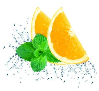 Orange water splash Stock Photos