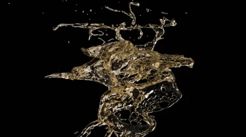 Orange water splash in slow motion, isolated on black (FULL HD) Stock Footage 51585524