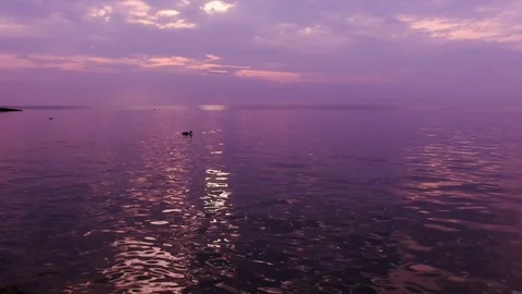 Orange water in the sunset. Video stock 120624515