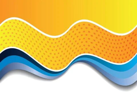 Orange wave with blue ribbon Stock Illustration