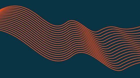 Orange Wave Lines On Dark Background Stock Illustration