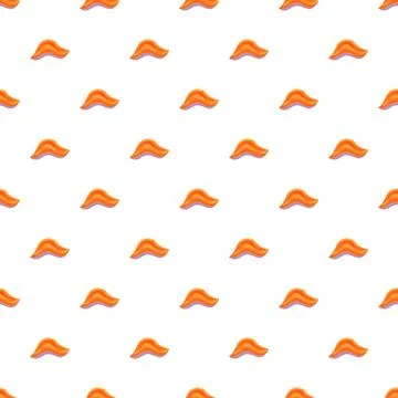 Orange wave pattern with repeating cartoon shapes Stock Illustration