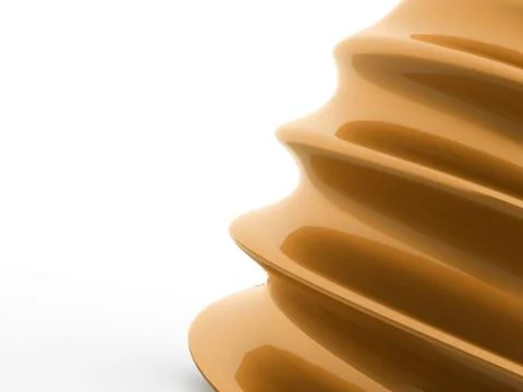 Orange waves background rendered on white Stock Illustration