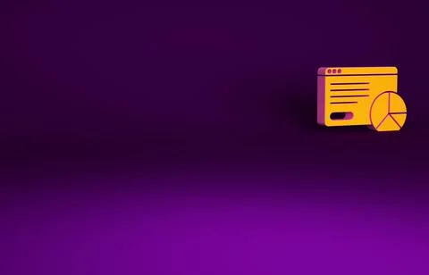 Orange Web analytics information and development website statistic icon isola Illustrazione stock