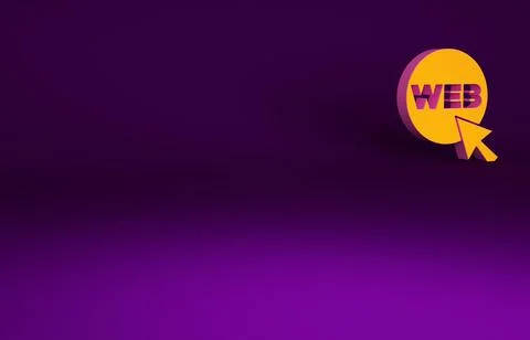 Orange Web and graphic design icon isolated on purple background. Creative an Stock-Illustration