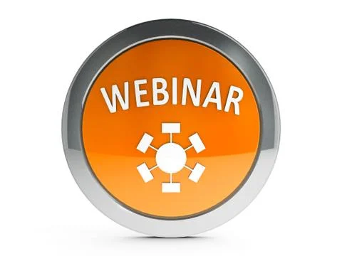 Orange webinar icon with highlight Stock Illustration