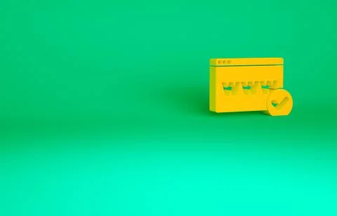 Orange Website template icon isolated on green background. Internet communica Ilustración de archivo