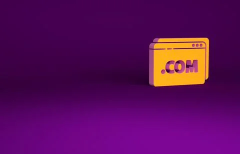 Orange Website template icon isolated on purple background. Internet communic 库存插图