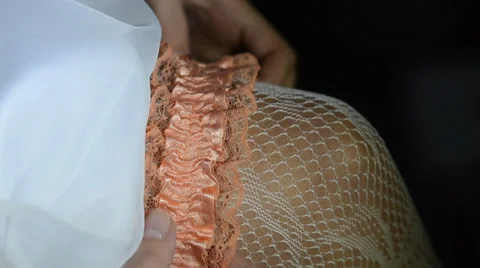 Orange Wedding Garter Bride Video stock 36562844