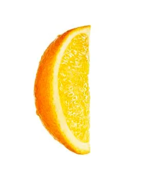 Orange wedge on white background. Stockfoto's