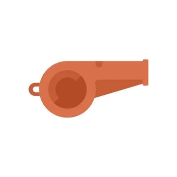 Orange whistle blowing for attention getting icon Stock Illustration