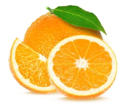 Orange on white background Stock Photos
