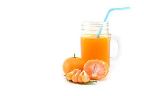 Orange on white background Stock-Fotos