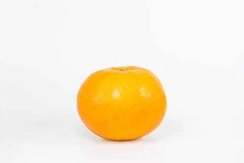 An orange on white background. Foto stock