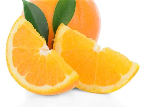 Orange on white background Stock Photos