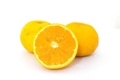 Orange on a white background. Stock Photos